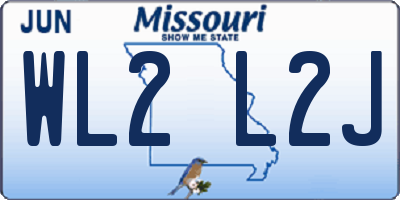 MO license plate WL2L2J