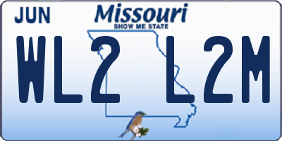 MO license plate WL2L2M