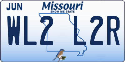MO license plate WL2L2R