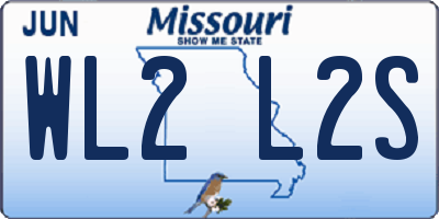 MO license plate WL2L2S