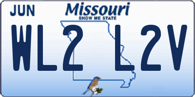 MO license plate WL2L2V