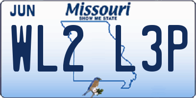 MO license plate WL2L3P