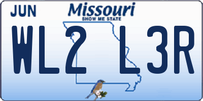 MO license plate WL2L3R