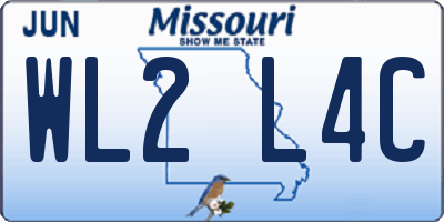 MO license plate WL2L4C