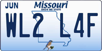 MO license plate WL2L4F