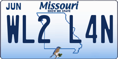 MO license plate WL2L4N