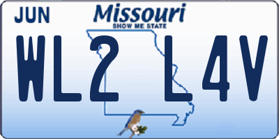 MO license plate WL2L4V