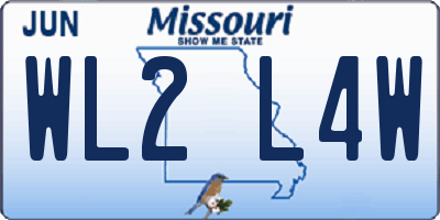 MO license plate WL2L4W