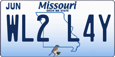 MO license plate WL2L4Y