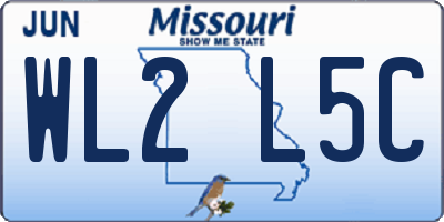 MO license plate WL2L5C