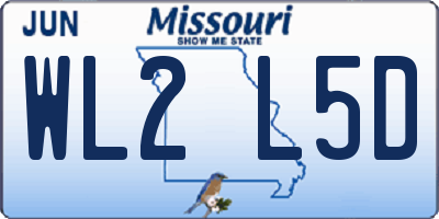 MO license plate WL2L5D