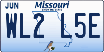 MO license plate WL2L5E