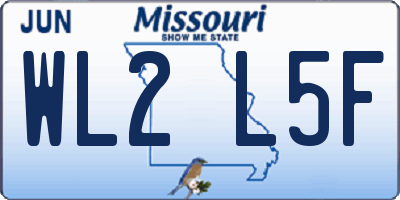 MO license plate WL2L5F