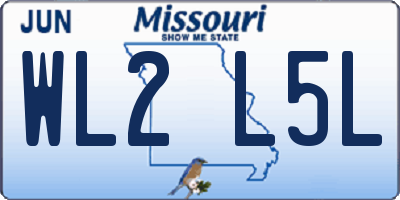 MO license plate WL2L5L