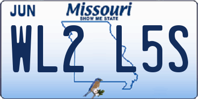 MO license plate WL2L5S