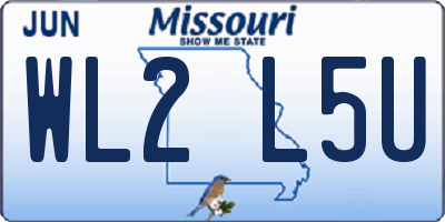 MO license plate WL2L5U
