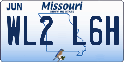 MO license plate WL2L6H