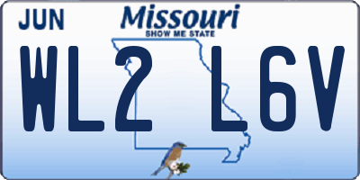 MO license plate WL2L6V