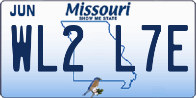 MO license plate WL2L7E