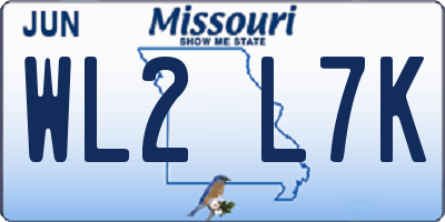 MO license plate WL2L7K