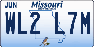 MO license plate WL2L7M