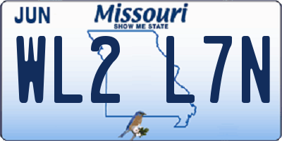 MO license plate WL2L7N