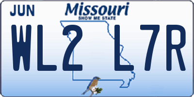 MO license plate WL2L7R