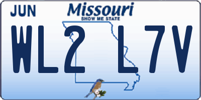 MO license plate WL2L7V