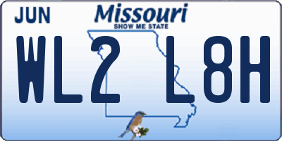 MO license plate WL2L8H