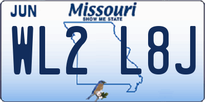 MO license plate WL2L8J