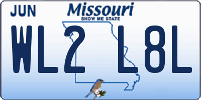 MO license plate WL2L8L