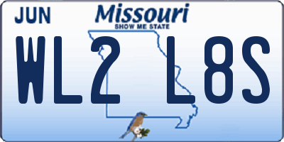 MO license plate WL2L8S