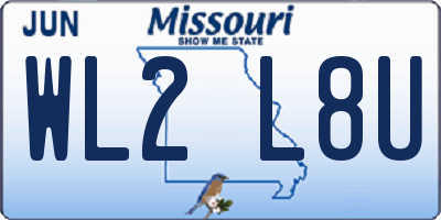 MO license plate WL2L8U