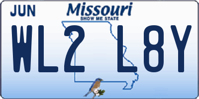 MO license plate WL2L8Y
