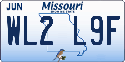 MO license plate WL2L9F