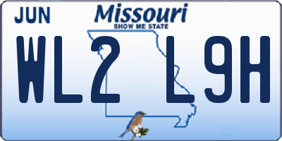 MO license plate WL2L9H