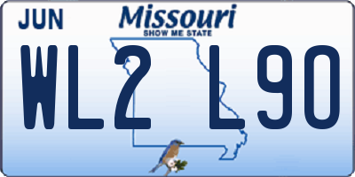 MO license plate WL2L9O