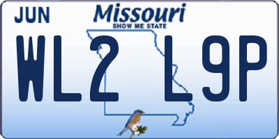 MO license plate WL2L9P