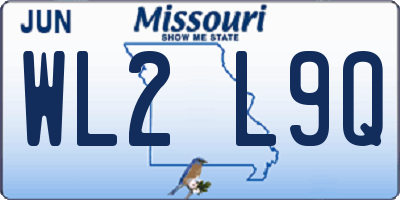 MO license plate WL2L9Q