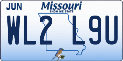 MO license plate WL2L9U