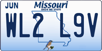 MO license plate WL2L9V