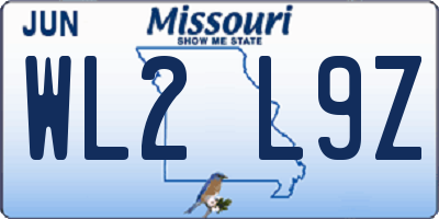 MO license plate WL2L9Z