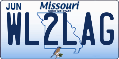 MO license plate WL2LAG