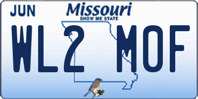 MO license plate WL2M0F