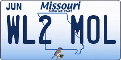 MO license plate WL2M0L