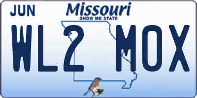 MO license plate WL2M0X