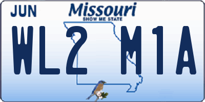 MO license plate WL2M1A