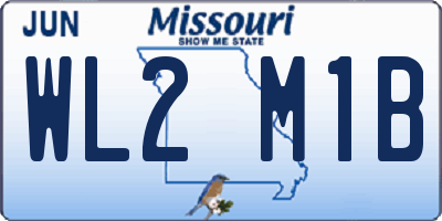 MO license plate WL2M1B