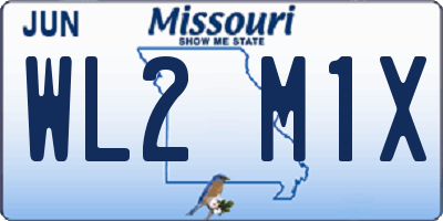 MO license plate WL2M1X