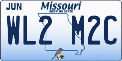 MO license plate WL2M2C